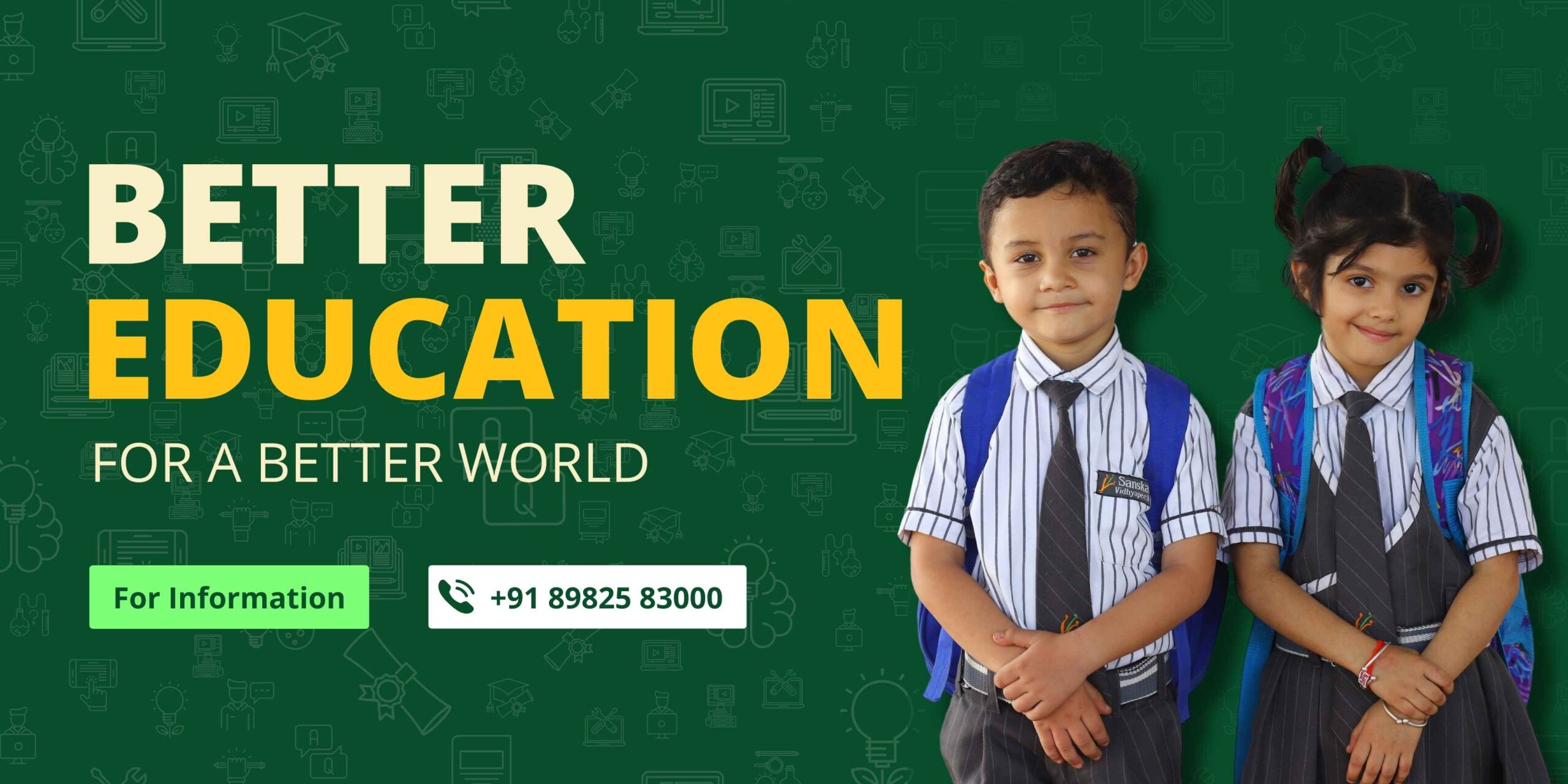 Green Modern School Admission Banner